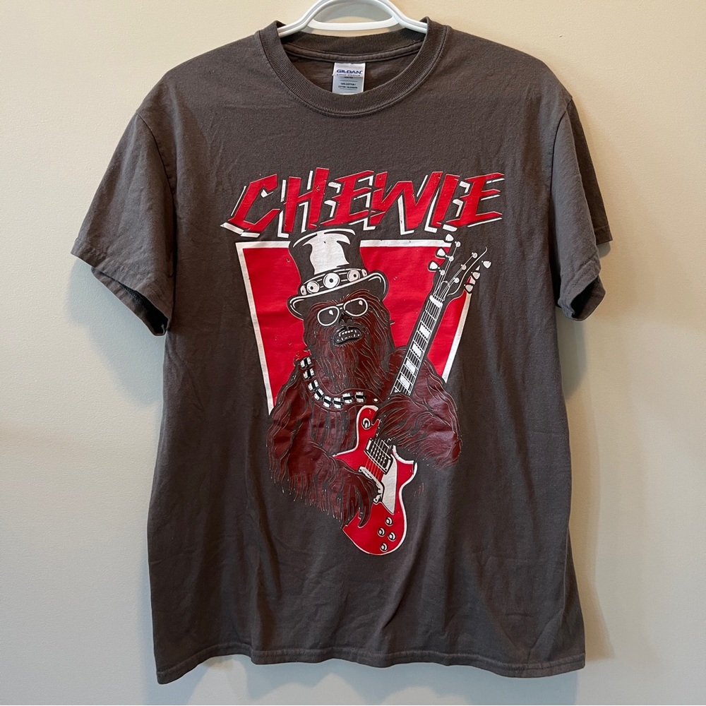 Star Wars Chewie Playing Guitar Graphic T-Shirt *read*